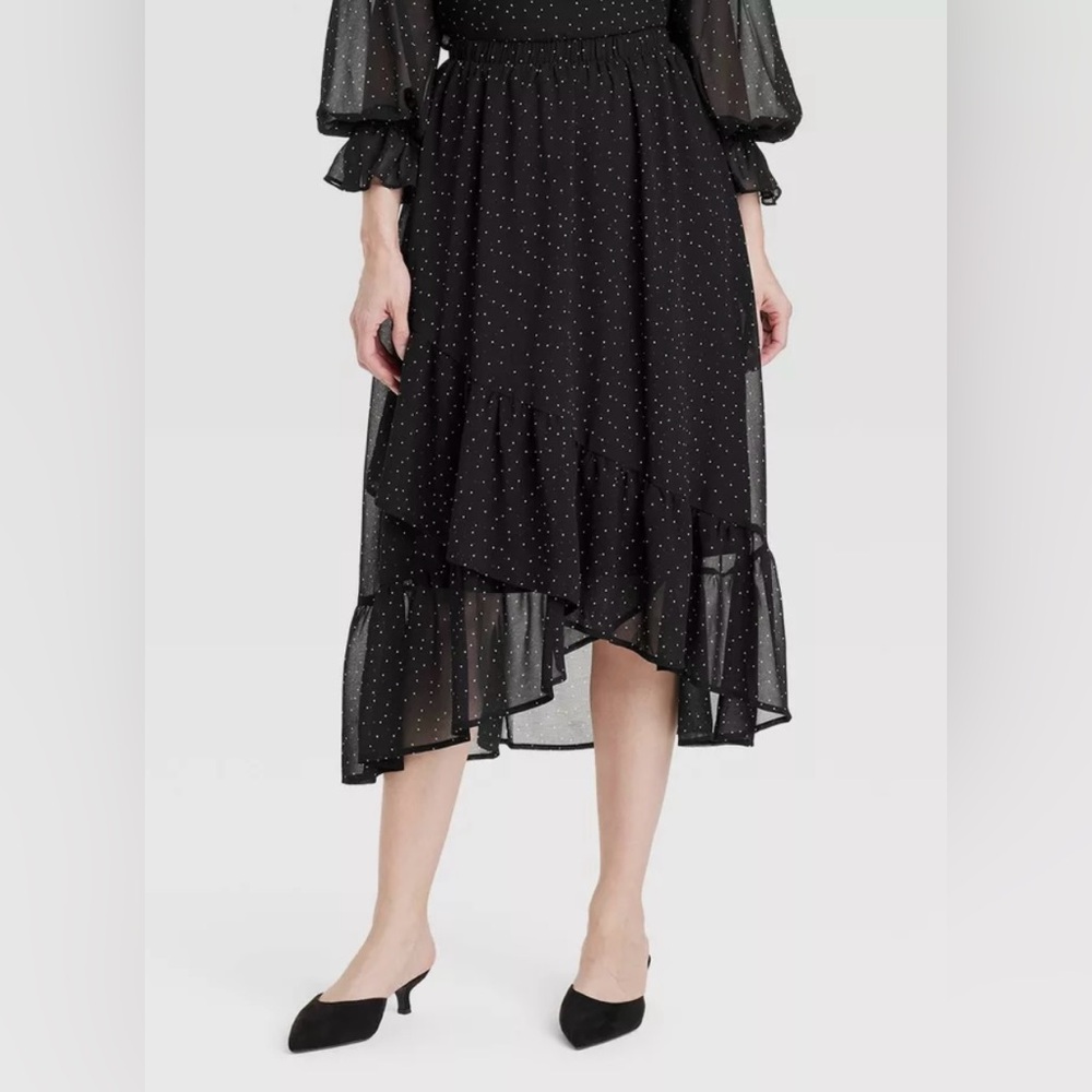Black Polka Dot Skirt A New Day